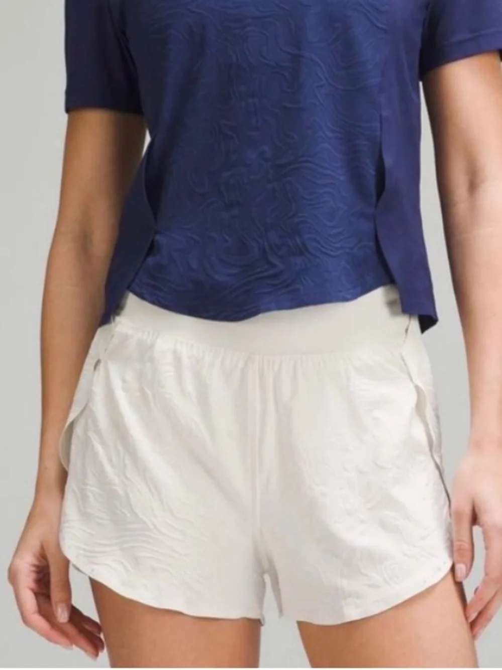 lululemon Fast and Free In Sense Emboss Mini Shorts - Bone - 4
